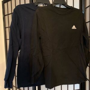 2 adidas long sleeve cotton tee